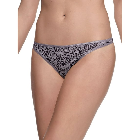 Felina | So Smooth Modal Low Rise Thong | Panty | No VPL (Mauve Taupe Animal, X-Large)