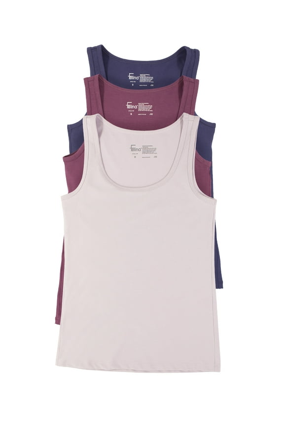 Stretch Layering Womens Tank Top - Seamless Cotton Tank Top for Women, Workout Top (3-Pack)