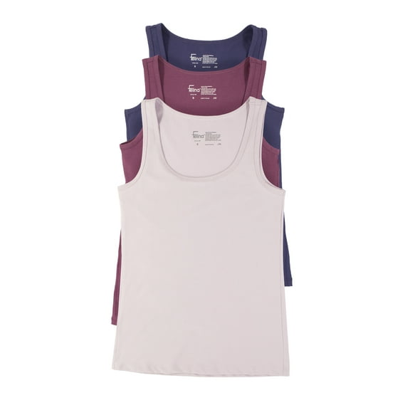 Felina Stretch Layering Womens Tank Top - Seamless Cotton Tank Top for Women, Workout Top (3-Pack)