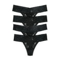 thumbnail image 1 of Felina Stretchy Lace Low Rise Thong - Sexy Underwear for Women, Thongs for Women, Seamless Panties for Women (4-Pack), 1 of 2