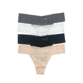 Mortilo Thong Underwear , Lace Thongs Low Rise Panty Cutout Panties Bride  Gifts Black L