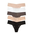 thumbnail image 1 of Felina Stretchy Lace Low Rise Thong - Sexy Underwear for Women, Thongs for Women, Seamless Panties for Women (5-Pack), 1 of 2