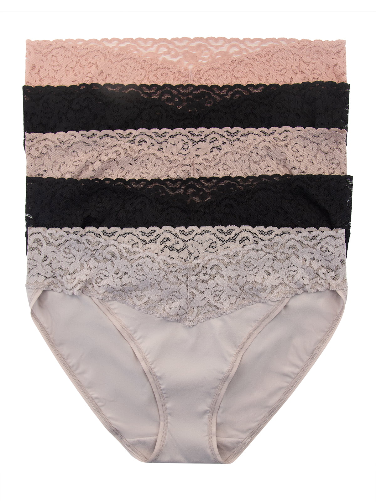 Felina Stretchy Lace Trimmed Bikini Underwear - Sexy Underwear for Women, Bikini  Panties, Seamless Panties (5-Pack) (Miami, L/XL) 
