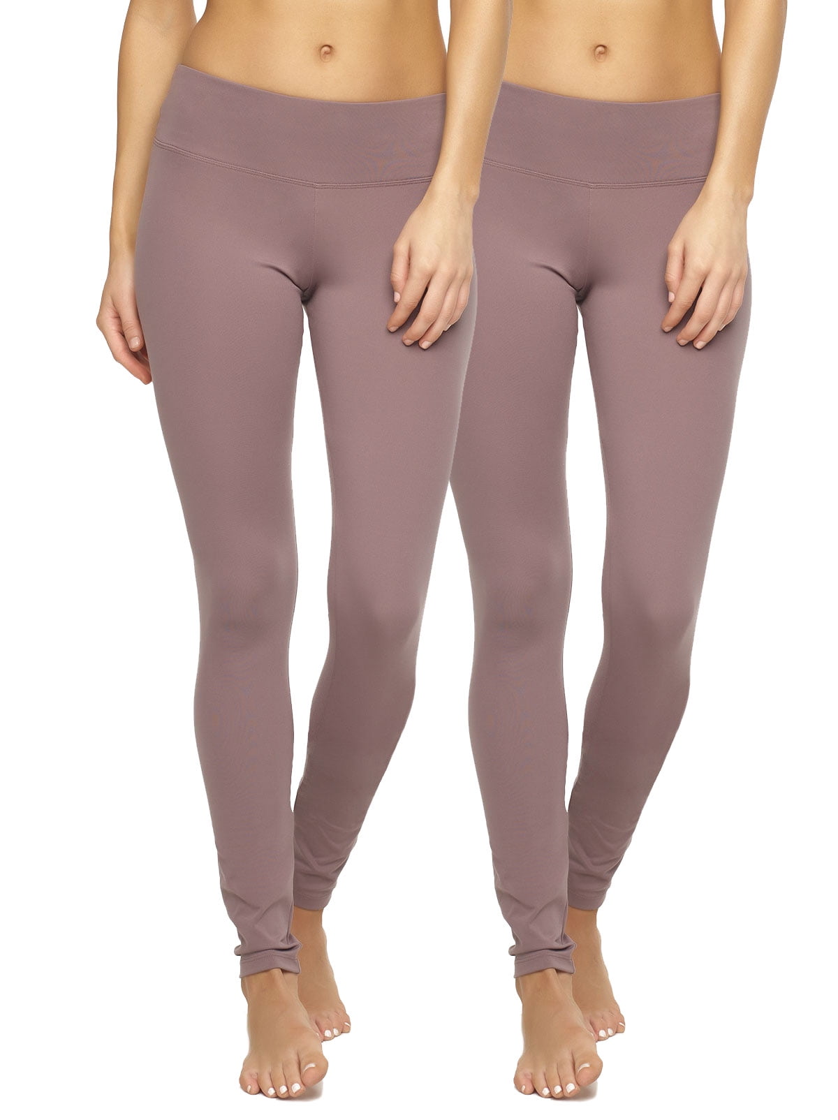 Felina Sueded Athleisure Performance Legging (2-Pack) Womens Leggings  w/Slimming Waist Band Style: C3690RT (Large, Sparrow)