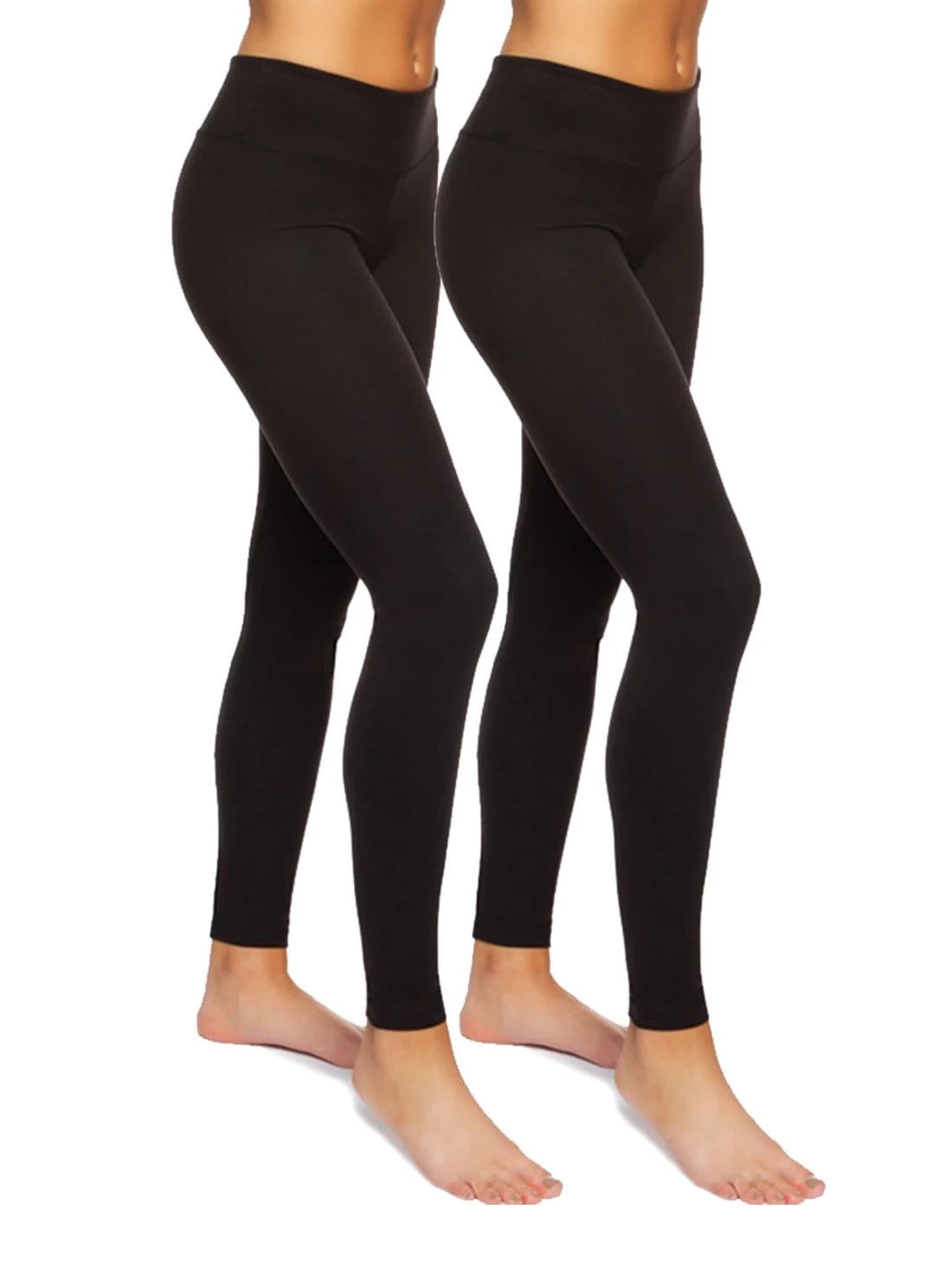 Felina Sueded Athleisure Performance Legging (2-Pack) Womens Leggings  w/Slimming Waist Band Style: C3690RT (Small, Black)