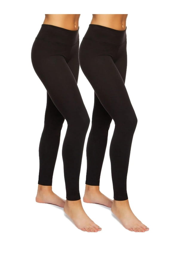 Sueded Athleisure Performance Legging (2-Pack) Womens Leggings w/Slimming Waist Band Style: C3690RT