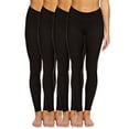 thumbnail image 1 of Felina | Sueded Athleisure Performance Legging w/ Slimming Waist 4-Pack (Black, Large), 1 of 2