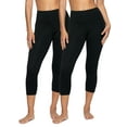 thumbnail image 1 of Felina | Sueded Athletic Capri Legging 2-Pack (Black, Small), 1 of 3