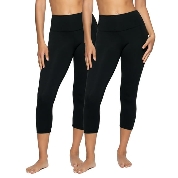Felina | Sueded Athletic Capri Legging 2-Pack (Black, Small)