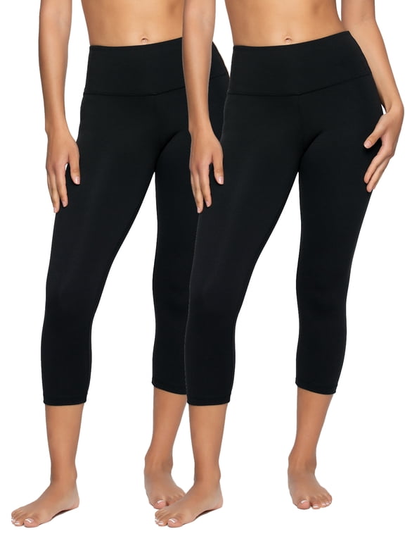 | Sueded Athletic Capri Legging 2-Pack (Black, Small)