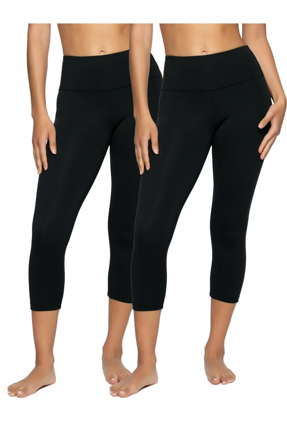 | Sueded Athletic Capri Legging 2-Pack (Black, Small)