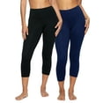 thumbnail image 1 of Felina | Sueded Athletic Capri Legging 2-Pack (Midnight Navy, Small), 1 of 3