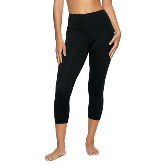 Felina | Sueded Athletic Capri Legging (Black, Small)