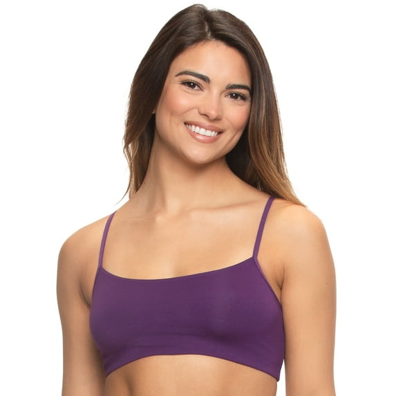 Felina - Super Soft Modal Bralette - Adjustable Straps, Moisture Wicking Lounge Bralette (Plum Fusion, Large)