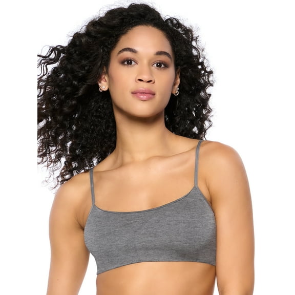 Felina - Super Soft Modal Bralette - Adjustable Straps, Moisture Wicking Lounge Bralette (Medium Heather Grey, Small)