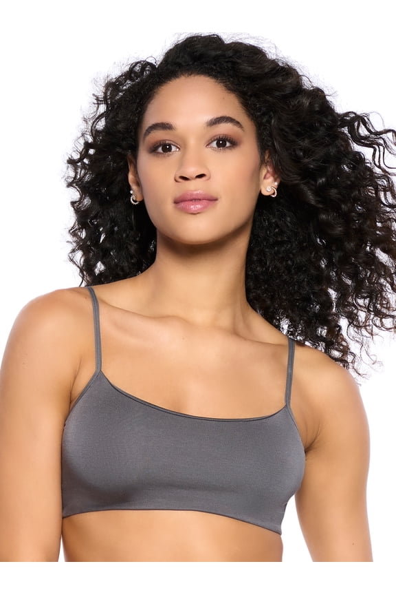 - Super Soft Modal Bralette - Adjustable Straps, Moisture Wicking Lounge Bralette (Smoke Pearl, Medium)