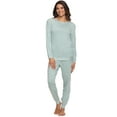 thumbnail image 1 of Felina | Taylor French Terry Lounge Set | Crewneck Top | Jogger Pants (Aqua Heather, Large), 1 of 4