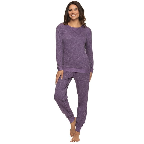 Felina | Taylor French Terry Lounge Set | Crewneck Top | Jogger Pants (Lavender Heather, XX-Large)