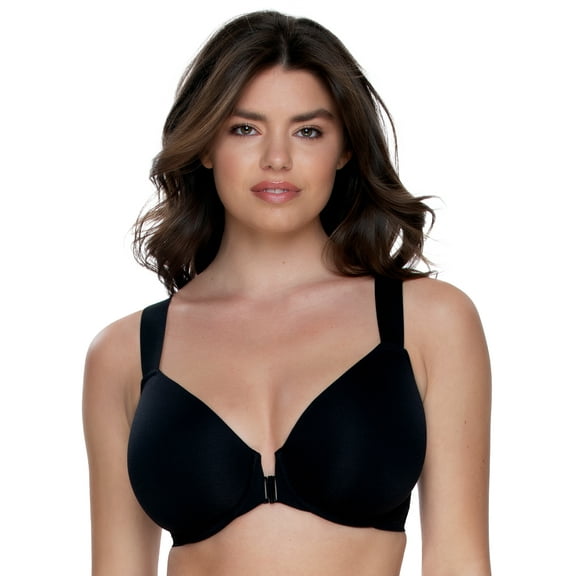 Felina | Utopia Front-Close Racerback T-Shirt Bra (Black, 34D)
