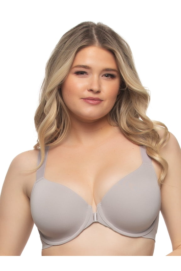 - Utopia Front-Close Racerback T-Shirt Bra - Seamless Comfort, Smooth Fit, and Support (Gull Gray, 32C)