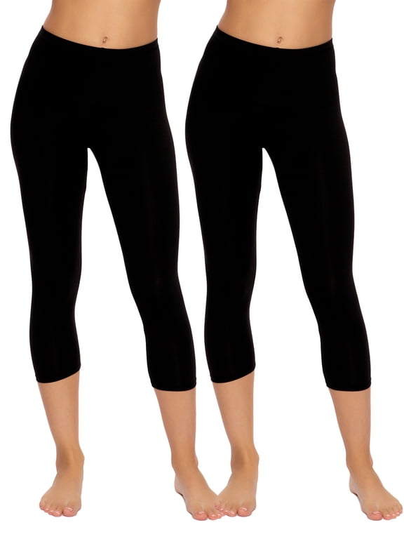 - Velvety Soft Capri Legging 2-Pack - Women's Capri Leggings for Workout and Lounge, Soft Capri Yoga Pants (Black, 3X)