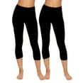 thumbnail image 1 of Felina - Velvety Soft Capri Legging 2-Pack - Women's Capri Leggings for Workout and Lounge, Soft Capri Yoga Pants (Black, Large), 1 of 5