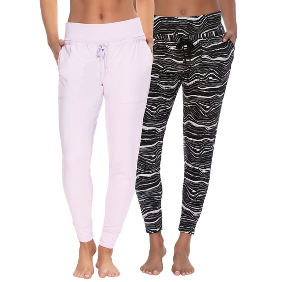 Felina | Velvety Soft Jogger 2-Pack (Orchid Black Wave, Large)