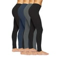 thumbnail image 1 of Felina | Velvety Soft Lightweight Leggings | 4-Pack (Black Grey Navy, Large), 1 of 5