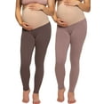 thumbnail image 1 of Felina Velvety Soft Maternity Leggings For Women - Yoga Pants For Women, Maternity Clothes - (2-Pack) (Small, Big City), 1 of 5