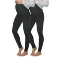 thumbnail image 1 of Felina Velvety Soft Maternity Leggings For Women - Yoga Pants For Women, Maternity Clothes - (2-Pack) (X-Small, Black), 1 of 2