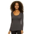 thumbnail image 1 of Felina | Velvety Soft Scoop Neck L/S (Charcoal Heather, Large), 1 of 2