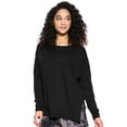 thumbnail image 1 of Felina | Velvety Soft Slub Long Sleeve Tee (Black, X-Large), 1 of 2