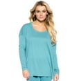 thumbnail image 1 of Felina | Velvety Soft Slub Long Sleeve Tee (Teal, X-Large), 1 of 2
