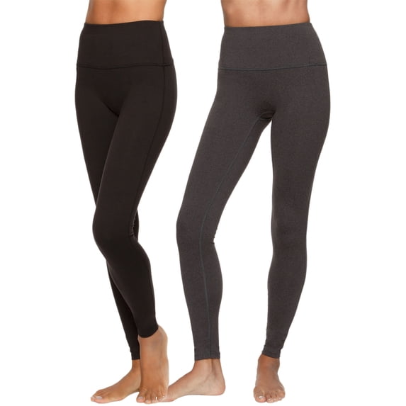 Felina | Velvety Super Soft High-Waisted Legging 2-Pack | Yoga Pants | Workout Clothes for Women (Black Charcoal, X-Large)