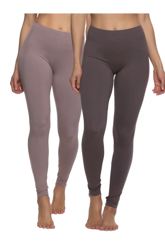 Velvety Super Soft Lightweight Leggings 2-Pack - For Women - Yoga Pants, Workout Clothes (Big City, Small)