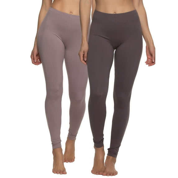 Felina Velvety Super Soft Lightweight Leggings 2-Pack - For Women - Yoga Pants, Workout Clothes