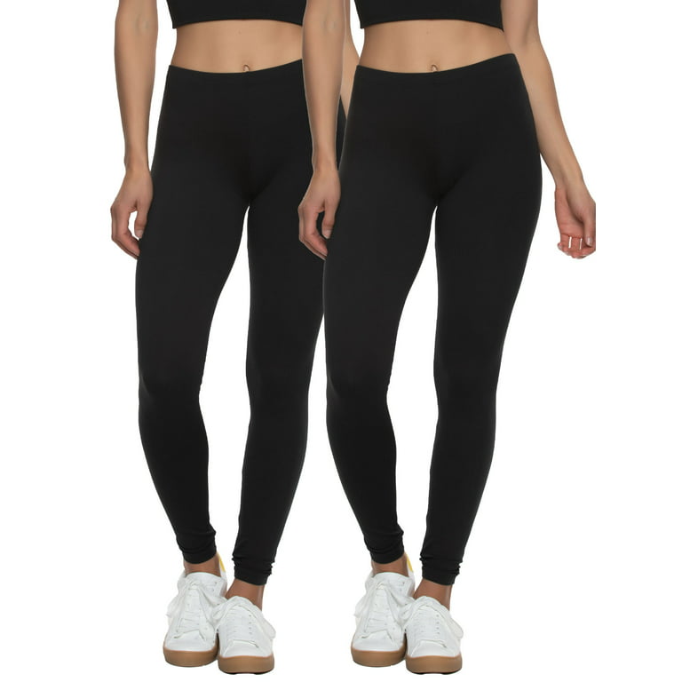 Felina Velvety Super Soft Lightweight Leggings 2-Pack - For Women - Yoga  Pants, Workout Clothes (Black, Small)