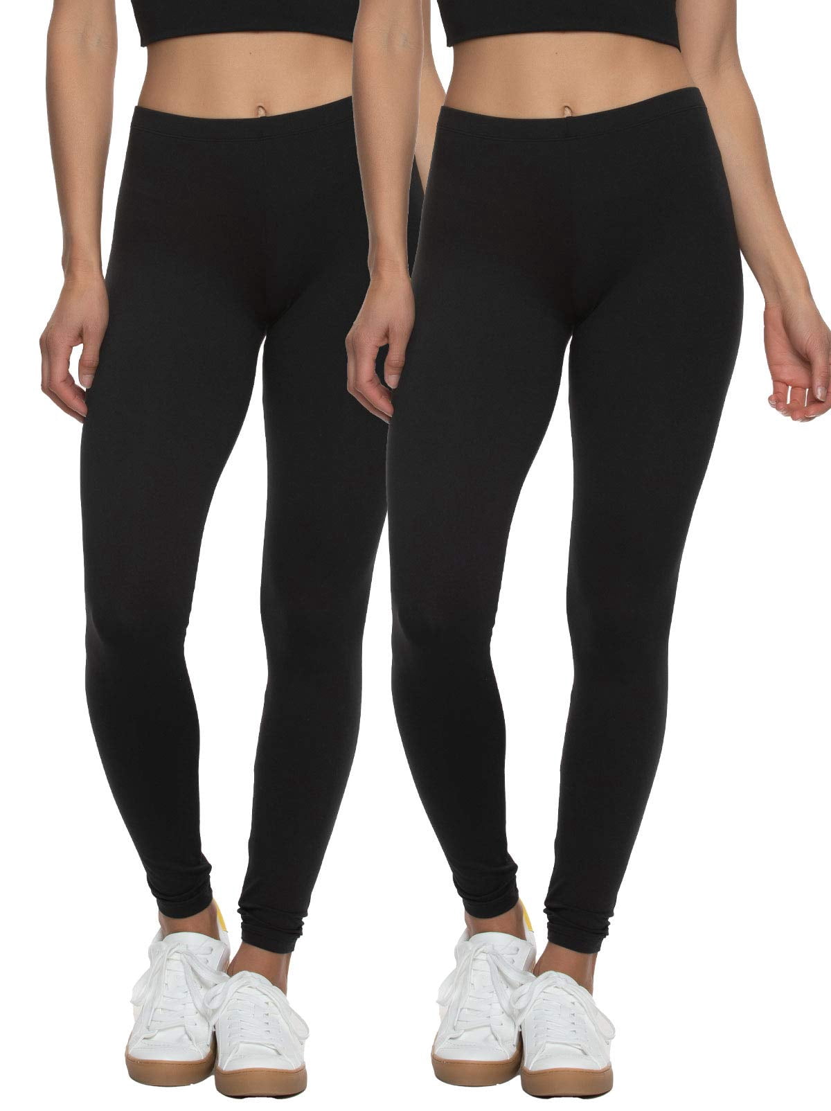 Felina Velvety Super Soft Lightweight Leggings 2-Pack - For Women - Yoga Pants, Workout Clothes (Black, X-Large)