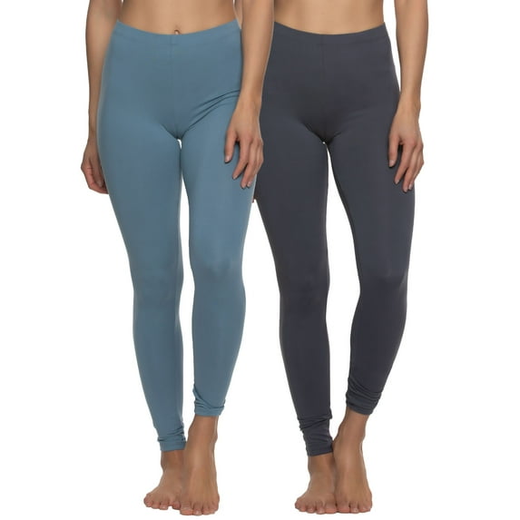 Felina Velvety Super Soft Lightweight Leggings 2-Pack - For Women - Yoga Pants, Workout Clothes