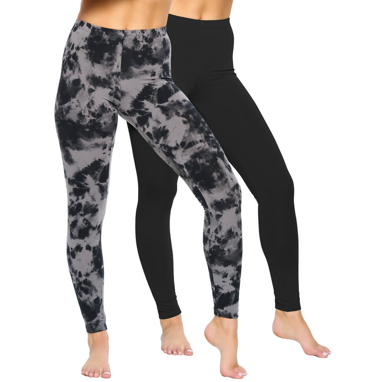 Felina Velvety Super Soft Lightweight Leggings 2-Pack - For Women - Yoga  Pants, Workout Clothes (Tie Dye Black, X-Large)
