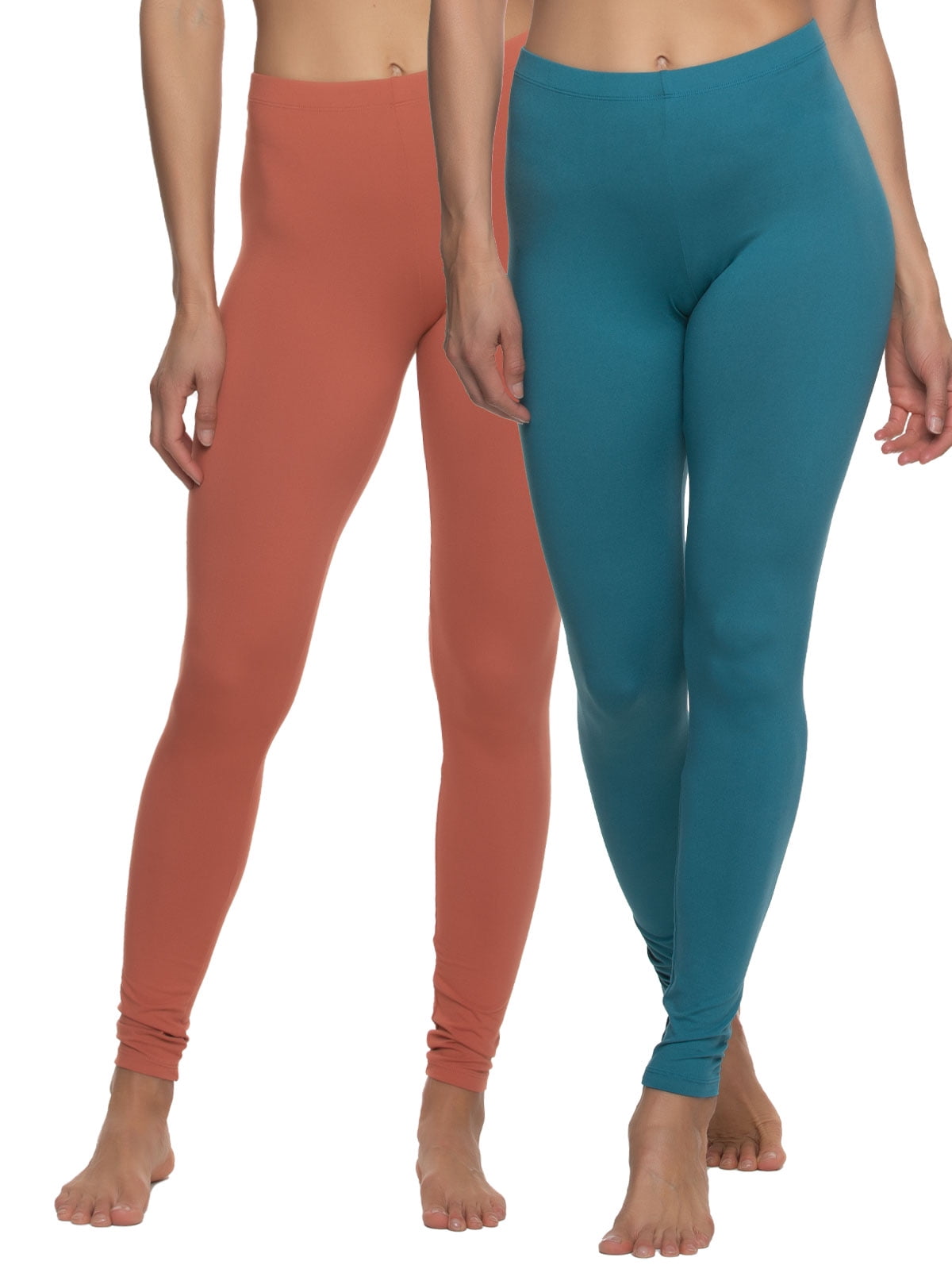 Felina Velvety Super Soft Lightweight Leggings 2-Pack - For Women - Yoga  Pants, Workout Clothes (Warm Beach, Medium)