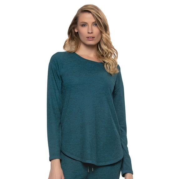 Felina | Victoria Long Sleeve Crew Neck Top | TOP ONLY | Pants Not Included (Turkish Tile, X-Small)