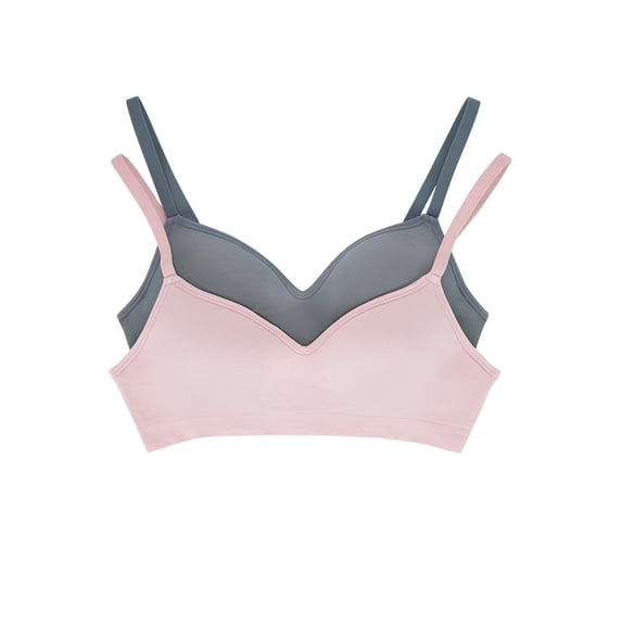 Felina | Wireless Bralette | 2-Pack (Quiet Shade Violet Ice, Medium)