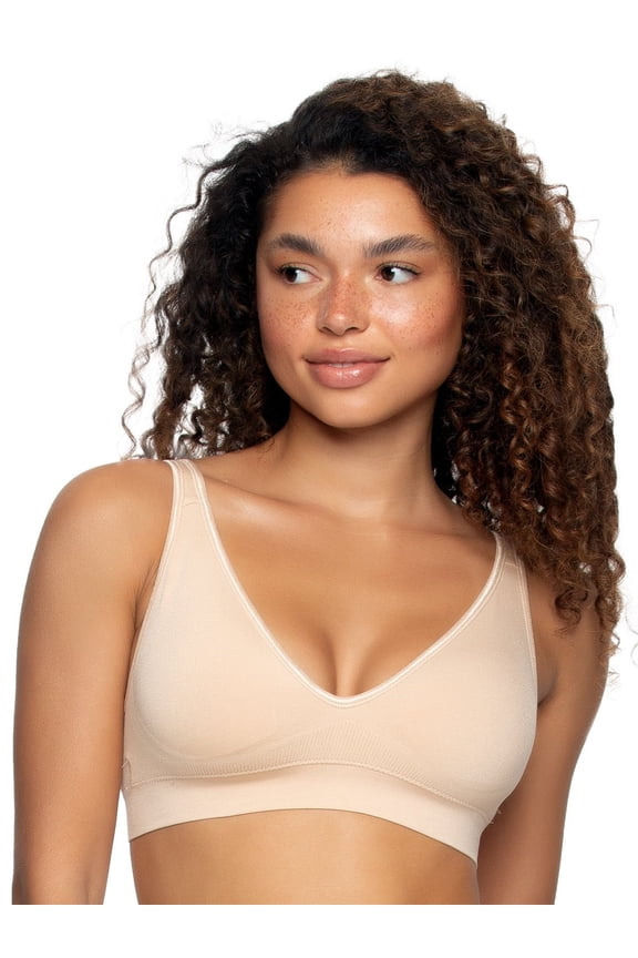 | Wireless Seamless Bra | Comfort | Support | Shape (Warm Nude, Large)