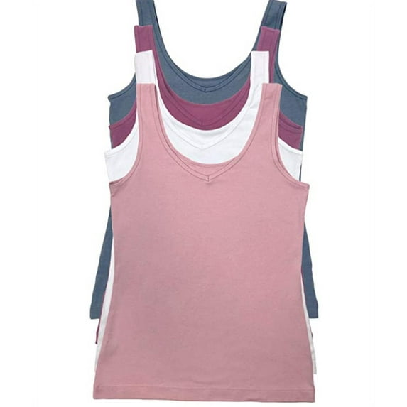 Felina | Woman's Cotton Modal Reversible Tank Top | 4-Pack - Multicolor - Small