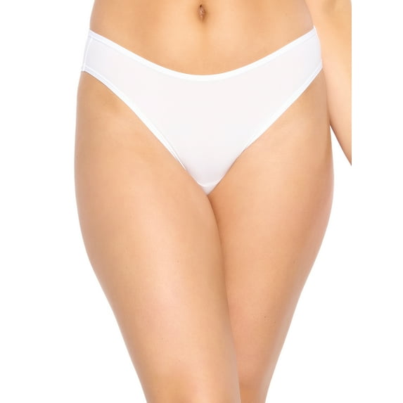 Felina Women's Blissful Basic Bikini Panty (White, 1X-2X)