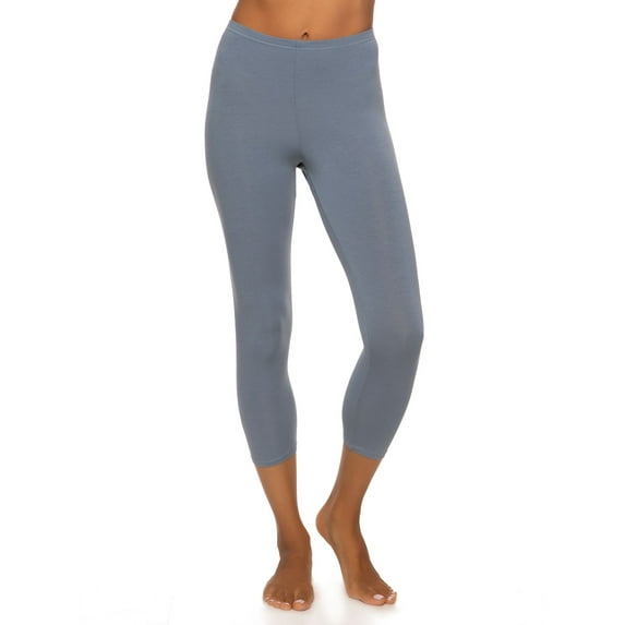 Felina Women's Cotton Modal Capri Leggings - Super Soft, Lightweight, Breathable for Fitness, Yoga, and Everyday Wear (Sky, Medium)