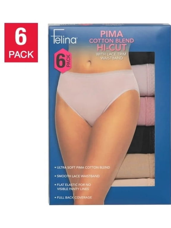 Women's Hi-Cut with Lace Trim, 6-pack, Medium