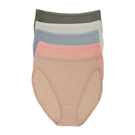 Felina Women's Organic Cotton Stretch Hi Cut Panty 5-Pack Underwear