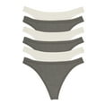 thumbnail image 1 of Felina Women's Organic Cotton Thong Underwear, 6-Pack, 1 of 4